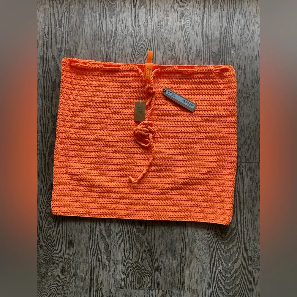 Skims Crochet Swim Mini Skirt in orange NWT